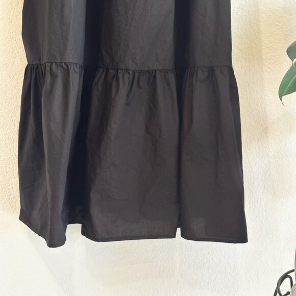 Frnch Paris Cylia Maxi Dress Medium? Minimalist Tiered Poplin Oversized Pockets - Picture 4 of 12